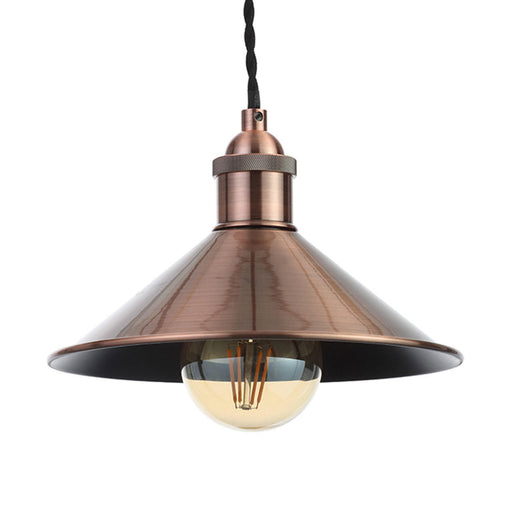 InLight Rigel Small Conical Ceramic Diner Shade Ant Copper
