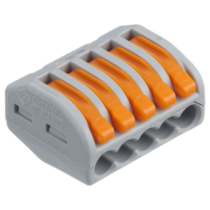 WAGO 5-Way Push-Wire Connector 2.5mm Grey Box of 40