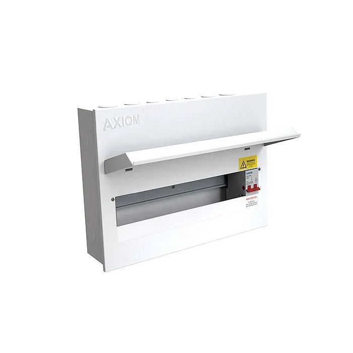 Axiom Consumer Unit 12 Way 100A Main Switch for EICR inspection