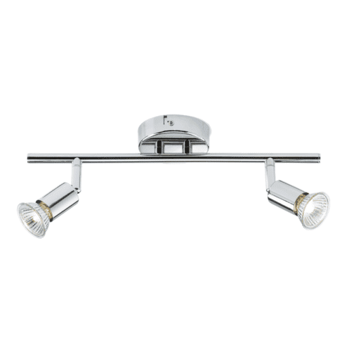 Knightsbridge GU10 Chrome Twin Adjustable Spotlight Bar