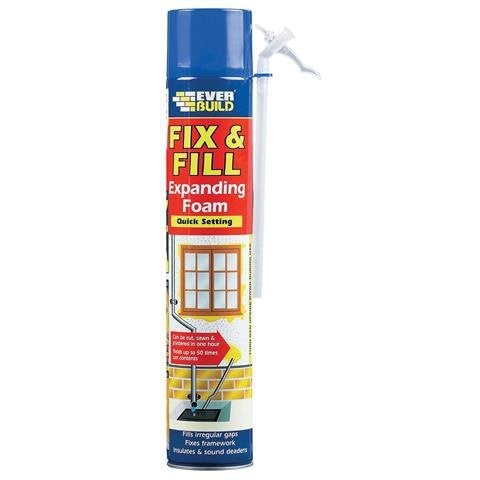 Everbuild Fix and Fill 750ml hand held expanding foam can