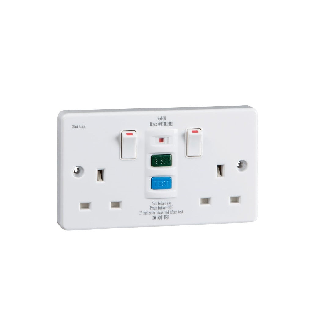 Knightsbridge 13A 2 Gang RCD Switched Socket White IP66