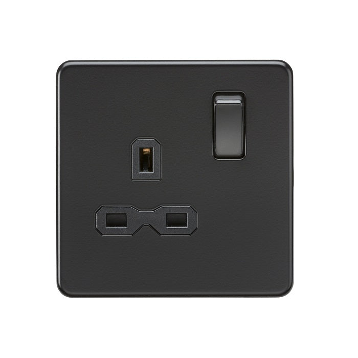 Knightsbridge Matt Black Screwless Switches and Sockets