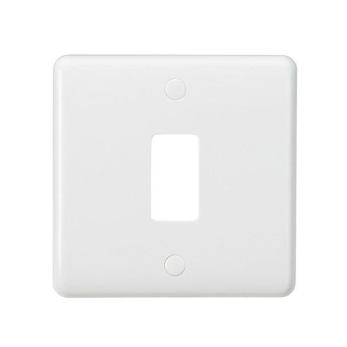 Knightsbridge 1G Curved Edge Grid Faceplate White