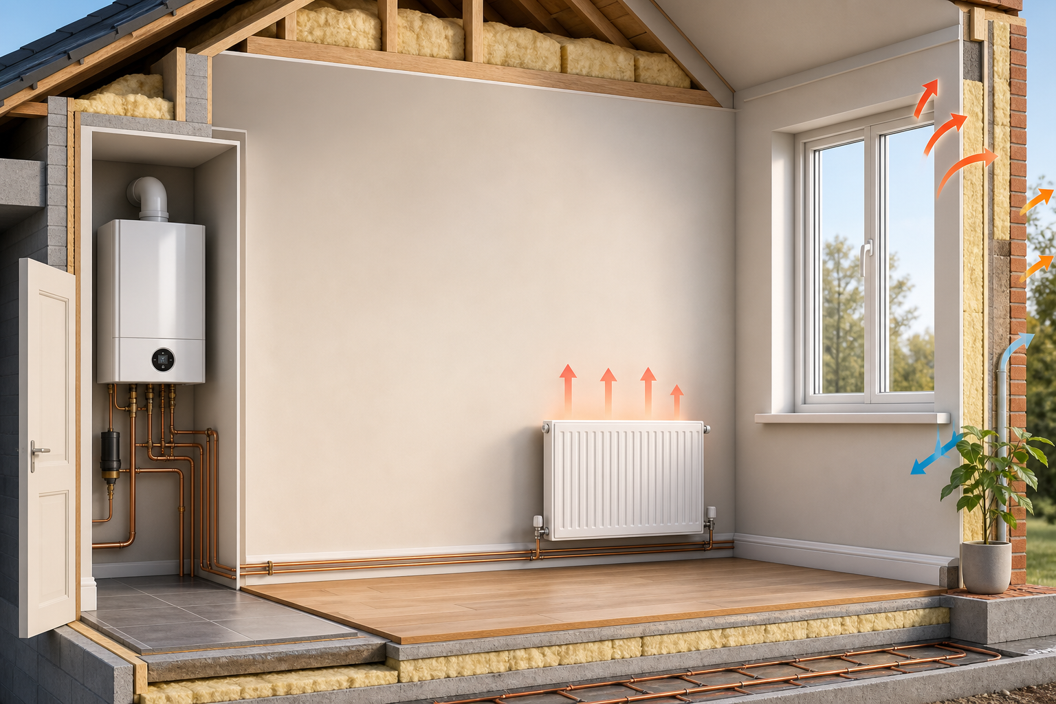 Home heating sizing guide illustration