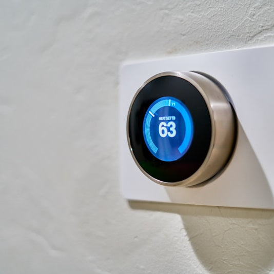 Smart thermostat display on wall
