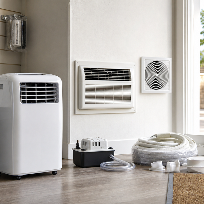 Portable air conditioner, fan and ventilation parts for UK summer cooling