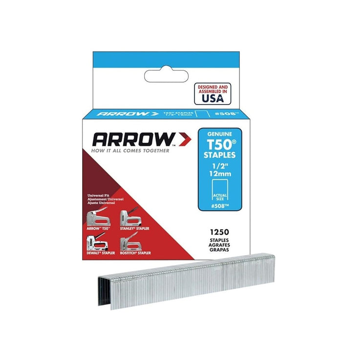 Arrow T50 Staples 1/2" 12mm 1250pcs