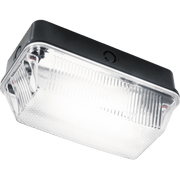 Knightsbridge 230V IP65 100W max ES E27 Bulkhead with Clear Prismatic Diffuser and Aluminium