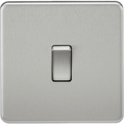Knightsbridge 13A 2G DP Switched Socket with Twin Earths - Brushed Chrome with Grey Insert