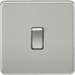 Knightsbridge 13A 2G DP Switched Socket with Twin Earths - Brushed Chrome with White Insert
