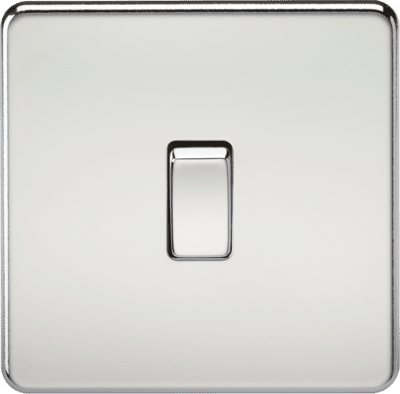 Knightsbridge 13A 1G DP Switched Socket - Polished Chrome with White Insert