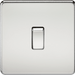 Knightsbridge 13A 1G DP Switched Socket - Polished Chrome with White Insert
