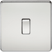 Knightsbridge 13A 2G DP Switched Socket with Twin Earths - Polished Chrome with White Insert