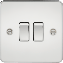 Knightsbridge 10AX 2G 2-way Switch - Polished Chrome