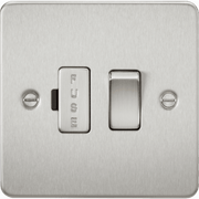 Knightsbridge 13A 1G DP Switched Socket - Brushed Chrome with White insert