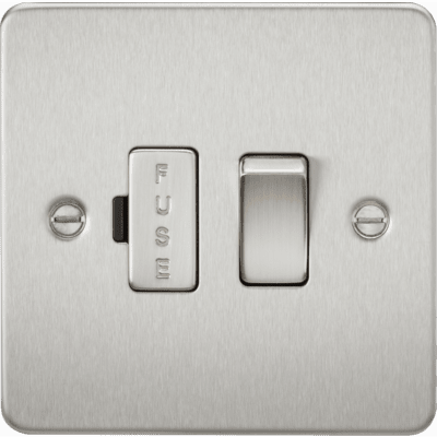 Knightsbridge 13A 1G DP Switched Socket - Brushed Chrome with White Insert