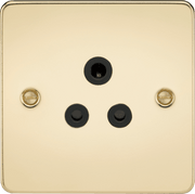 Knightsbridge 13A 2G DP Switched Socket with Twin Earths - Polished Brass with Black Insert