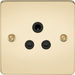 Knightsbridge 13A 2G DP Switched Socket with Twin Earths - Polished Brass with Black Insert