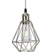 Knightsbridge E27 Pendant Set 6" - Brushed Chrome
