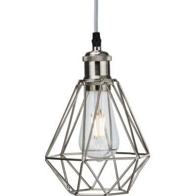 Knightsbridge E27 Pendant Set 6" - Brushed Chrome