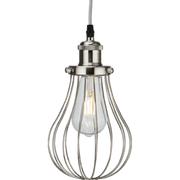 Knightsbridge E27 Pendant Set 6" - Brushed Chrome