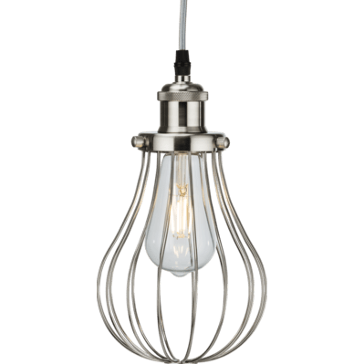 Knightsbridge E27 Pendant Set 6" - Brushed Chrome