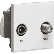 Knightsbridge TV & SAT TV Outlet Isolated - Brushed Chrome