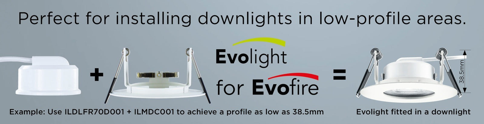 Evofire 85 Fire Rated Downlight 70mm Cutout 4-Pack IP65 White Round + GU10 Holder