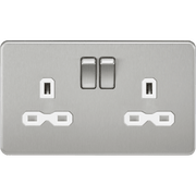Knightsbridge 13A 2G SP Switched Socket with Dual USB A+C 5V DC 4.0A shared - Polished Chrome with White Insert