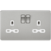 Knightsbridge 13A 2G SP Switched Socket with Dual USB A+C 5V DC 4.0A shared - Polished Chrome with White Insert