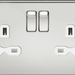 Knightsbridge 13A 1G DP Switched Socket - Polished Chrome with White Insert