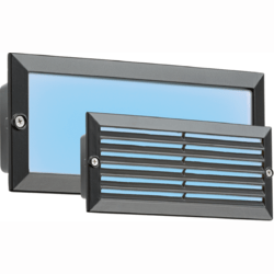 Knightsbridge 230V IP54 5W Blue LED Recessed Brick Light - Black Fascia