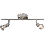 Knightsbridge 230V GU10 Chrome Twin Adjustable Spotlight Bar