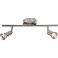 Knightsbridge 230V GU10 Chrome Twin Adjustable Spotlight Bar