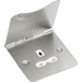Knightsbridge 13A 2G Unswitched Floor Socket - Brushed Chrome with White Insert