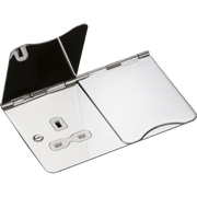 Knightsbridge 13A 1G Unswitched Floor Socket - Brushed Chrome with White Insert