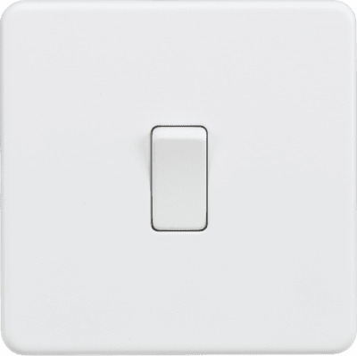 Knightsbridge 13A 1G DP Switched Socket - Matt White with White Insert