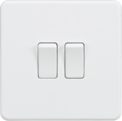 Knightsbridge 10AX 2G 2-way Switch - Matt White