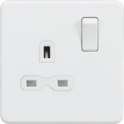 Knightsbridge 13A 2G DP Switched Socket with Twin Earths - Matt White with White Insert