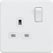 Knightsbridge 13A 2G DP Switched Socket with Twin Earths - Matt White with White Insert