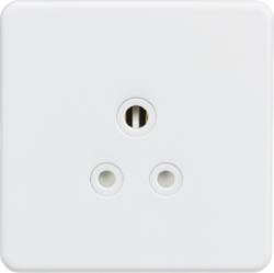Knightsbridge 5A Unswitched Round Socket - Matt White