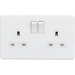 Knightsbridge 13A 1G DP Switched Socket - Matt White with White Insert