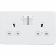Knightsbridge 10AX 3G 2-way Switch - Matt White