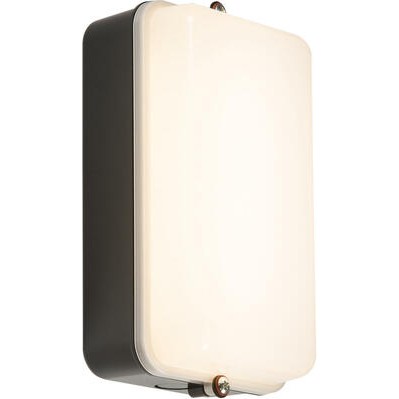 Knightsbridge 230V 60W Black Oval Bulkhead with Wire Guard and Glass Diffuser