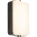 Knightsbridge 230V 60W Black Oval Bulkhead with Wire Guard and Glass Diffuser