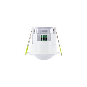 MICROWAVE SENSOR RECESS MOUNT 62MM CUTOUT 360DEG SINGLE DETECTOR 10M RANGE 5.8GHZ IP20 WHITE 110/240VAC INPUT 1200W MAX INTEGRAL