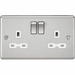 Knightsbridge 5A Unswitched Socket - Brushed Chrome with White Insert