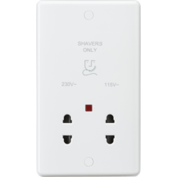 Knightsbridge 115/230V Dual Voltage Shaver Socket with Neon