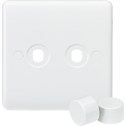 Knightsbridge 2G Dimmer Plate with 2 Matching Dimmer Caps